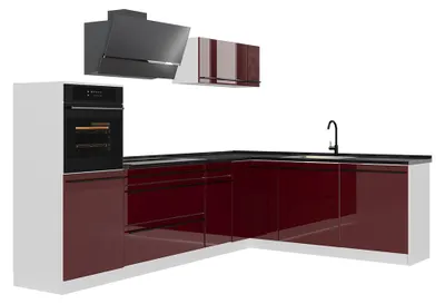 Imagen del producto de Cocina esquinera Vicco R-Line Rojo de alto brillo/Blanco 287 x cm encimera Antracita, Model 66765