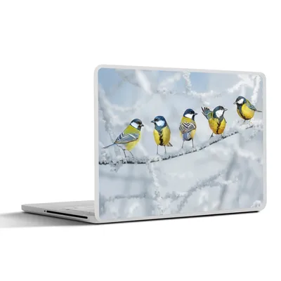 Produktbild von MuchoWow® Laptop Aufkleber Sticker Cover Vogel - Kohlmeise - Winter - Schnee - Zweige 36.5x27.5 cm - Laptop-Sticker