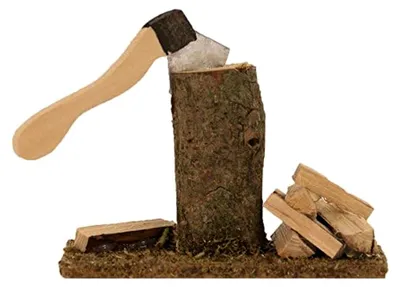 Produktbild von Krippenzubehör, Hackstock mit Axt Höhe ca. 6cm (44635095586)