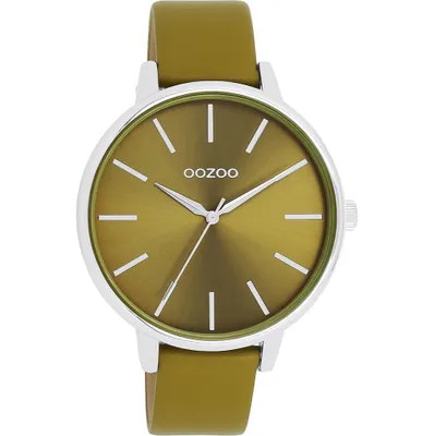 Produktbild von Oozoo Armbanduhr olivgrün Leder Timepieces Damen Analog-Quarzuhr UOC11298