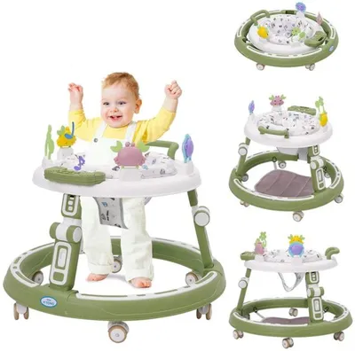 Produktbild von Azomor® Faltbarer Babywalker mit Musik, Fußstütze und 360-Grad-Drehung