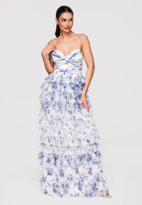 Produktbild von LARICA Maxikleid Abendkleid Tüll Spitze Elegant LA-OM-DLR317 blue L