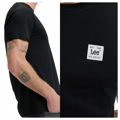 Produktbild von Lee | Herren-T-Shirt Woven Label Tee Schwarzes Baumwoll-T-Shirt Größe L