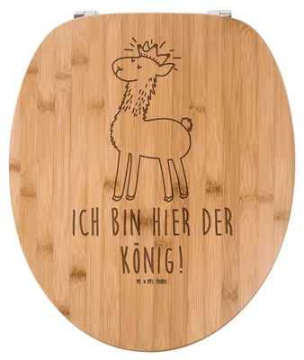 Produktbild von Mr. & Mrs. Panda Toilettendeckel Lama König - Transparent - Geschenk, Königin, Abi, WC Deckel, Klobrille, Brille, Vorgesetzter, Sitz Mit Motiv, WC-Brille, Papa, Abitur