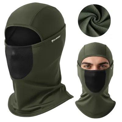 Produktbild von THERMOAKTIVE STURMHAUBE KOMIN balaclava BANDANA FÜR DAS GESICHT FAHRRAD isoliert - Silver Care EVI SPORT ARMY GREEN FLEECE PREMIUM UNISEX WARM