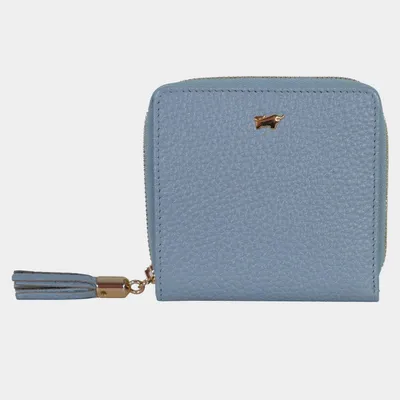 Image de Portefeuille ALESSIA, modèle portefeuille à fermeture éclair, format S, 6 compartiments pour cartes, couleur bleu, pour femmes, en cuir
