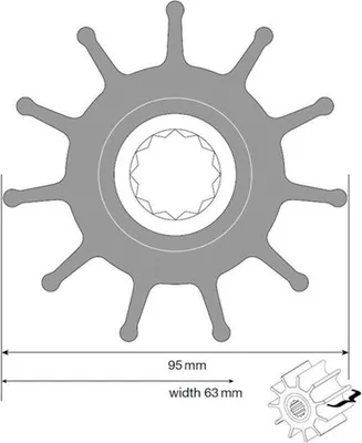 Produktbild von Johnson Impeller für F8 Pumpe, Neopren