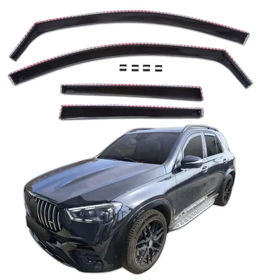 Produktbild von GP Windabweiser Für  Mercedes GLE W167 ab 2019 4tlg GP Regenabweiser, Schwarz, Getönt, Aerodynamisch, Einfache Montage, Befeistigung mit Clips