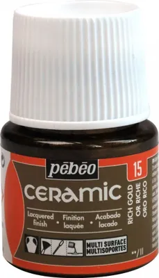 Obrázek produktu pro Pebeo barva na keramiku, 45 ml, 15 sytě zlatá