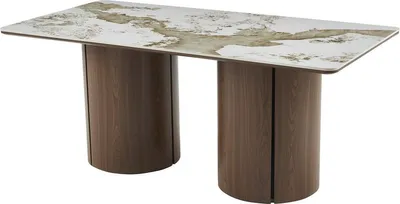Image de Table à manger rectangulaire en céramique pendora "Milano" - 6 places - Marron