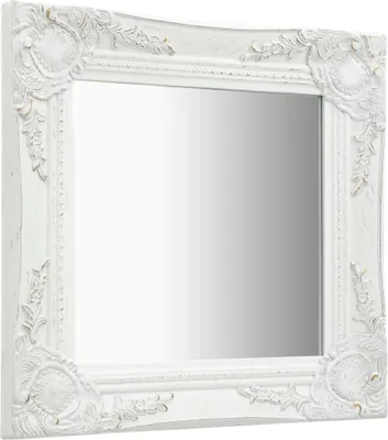 Obrázek produktu pro vidaXL Nástěnné zrcadlo v barokním stylu 40x40 cm Bílá