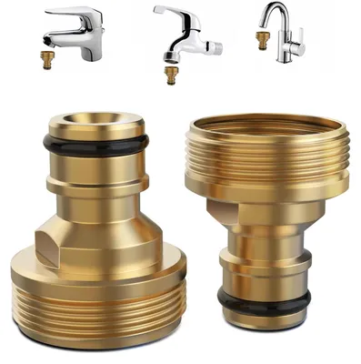 Productafbeelding van Kraanadapter, 2 stuks, messing, universele aansluiting voor mengkraan