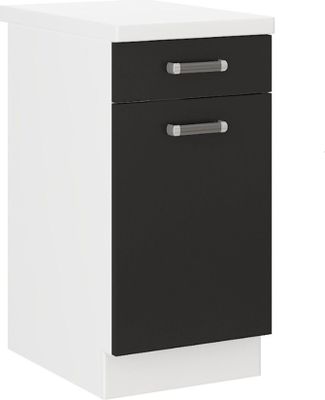 40 cm Küche Omega Schwarz Weiss Küchenzeile Einbauküche Küchenzeile