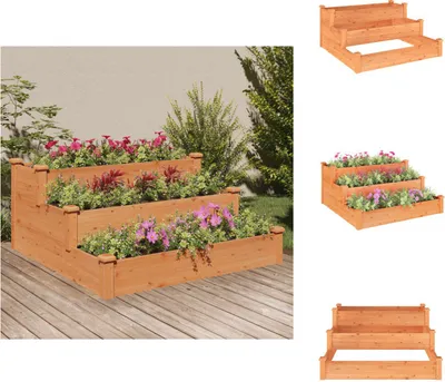 Obrázek produktu pro vidaXL Zvýšený záhon hnědý 120x120x56 cm z masivního jedlového dřeva - Květináče a květináče
