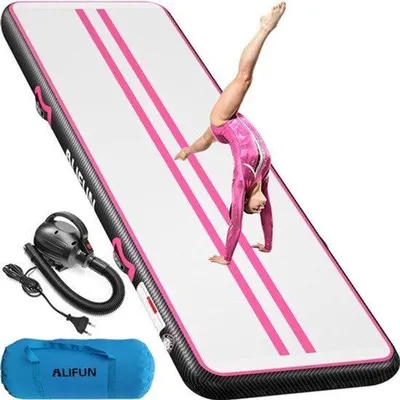 Produktbild von Aufblasbare Gymnastikmatte, Trainingsmatte, Gymnastikmatte, Turnmatte, in den Größen 2 m, 3 m, 4 m, 6 m, Luftmatte, Gymnastik, Turnmatte, aufblasbare Gymnastikbahn mit Luftpumpe