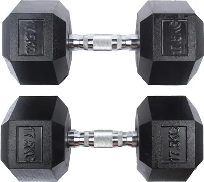 Produktbild von Einheitsgröße STR-134|SPORTINATOR 17,5 kg Hexagon Hantel 2er-Set