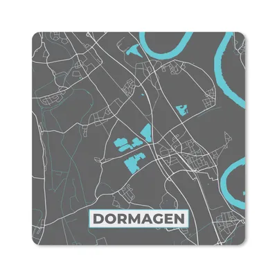 Produktbild von MuchoWow® Mauspad Mousepad Karte - Karte von Dormagen - Deutschland - Blau 30x30 cm - Mousepads - Maus Mat - Pad - Mausunterlage - Gaming