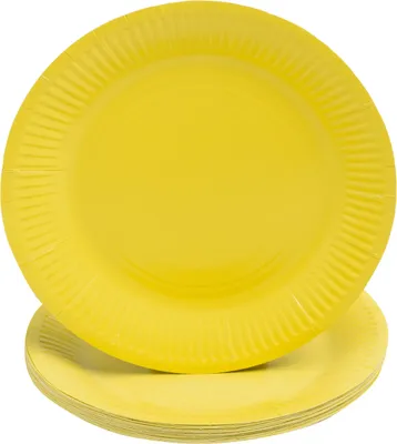 Produktbild von Pronappe 25x Runde Pappteller, 20 Stück, Ø 23 cm, 100% plastikfrei Gelb 79219I