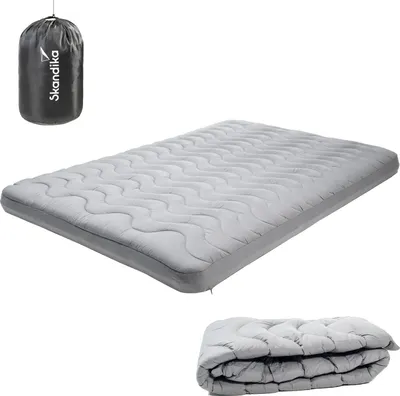 Produktbild von Skandika Bezug für Doppel-Isomatte Easy 3D Premium | Matratzentopper, 195 x 140 x 10 cm, Polyesterfüllung, weich, atmungsaktiv, waschbar