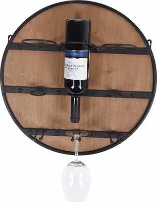 Produktbild von Weinregal Flaschenregal Glashalter Flaschenhalter Wandregal Ø50cm Vintage B200