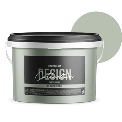 Produktbild von 5L hochwertige Wandfarbe edelmatt, Kreidefarbe Germany, DESIGN Collection No. 640 Salbei Grün