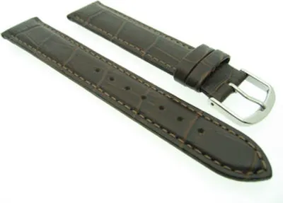 Produktbild von Rece Uhrenarmband Croco matt dunkelbraun 24 mm