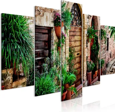 Produktbild von Leinwandbilder 200x100 cm b-B-0531-b-m Vlies Leinwandbild 5 tlg Kunstdruck modern Wandbilder XXL Wanddekoration Design Wand Bild BLUMEN TOSKANA