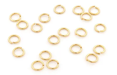 Produktbild von Vintageparts Biegeringe aus Messing mit 24K Goldbeschichtung, 5 x 0,7 mm, 20 Stück