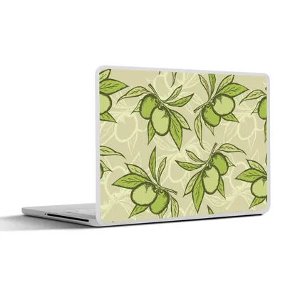 Produktbild von MuchoWow® Laptop Aufkleber Sticker Cover Olive - Blätter - Vegan - Design - Vintage 30x22 cm - Laptop-Sticker