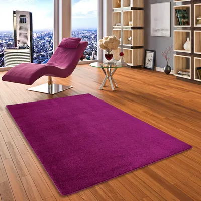 Produktbild von Hochflor Velours Teppich Luna Purple, Größe:133x133 cm