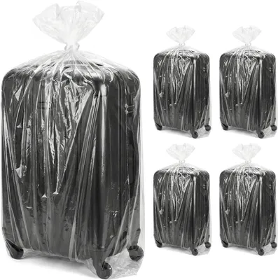 Obrázek produktu pro Průhledné plastové úložné pytle - Sada 5 kusů - Velké stěhovací pytle o rozměrech 100x120 cm - Vhodné pro zavazadla, kufry, nábytek, peřiny