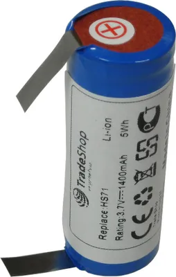 Produktbild von Trade-Shop Premium Li-Ion Akku 3,6V/3,7V 1400mAh für Haarschneider Wella Xpert HS71, HS71 Profi, HS75, Carvis HS75 ersetzt 1/UR18500L, 1531582