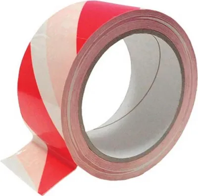 Produktbild von 33m Warnklebeband rot / weiß