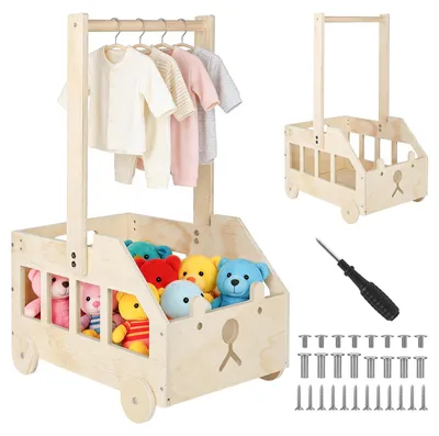 Productafbeelding van Houten babybad met wieltjes en handvat, klein, geschikt voor baby's en pasgeborenen