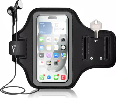 Produktbild von Mobigear Go Active Handyhalterung Joggen HONOR X7A Sporthülle Neopren Sportarmband - Schwarz