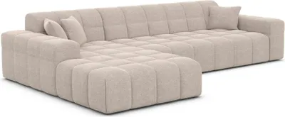 Produktbild von Strukturstoff L-Form Sofa Nivara Beige Links
