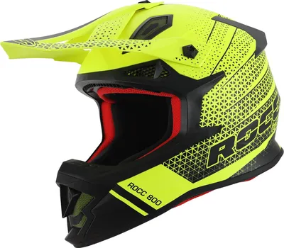 Imagen del producto de Casco de motocross Rocc 800, color  mate/amarillo, talla XS (53/54)