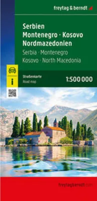 Obrázek produktu pro Srbsko - Černá Hora - Kosovo - Severní Makedonie, silniční mapa 1:500.000, freytag & berndt