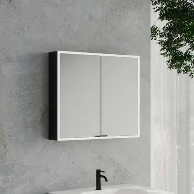 Image de Armoire miroir Kronenbach Cube 2.0, 80 cm, à fixer au mur, 2 portes