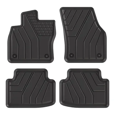 Image de 3D Eco Tapis De Sol En De Matériaux Recyclés Pour Seat Ateca Depuis 2016, Bord Haut, Inodore, Noir, Antidérapant, Toutes Saisons