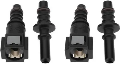 Immagine prodotto di Kit di connettori rapidi in plastica - 2 set - diametro interno 7,89 mm - connettori femmina/maschio - duraturi - installazione semplice - kit per collegamenti di carburante