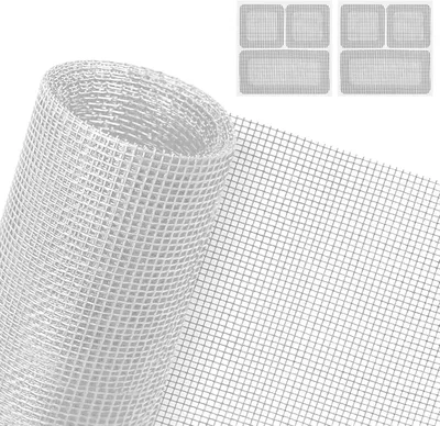 Produktbild von Fliegengitter 150x180 cm, für Fenster, selbstklebend, weiß, mit Reparaturflicken