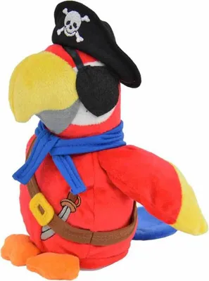 Produktbild von Labertier Papagei PARRY Pirat plappert alles nach Partygag Wackelkopf 22,5cm