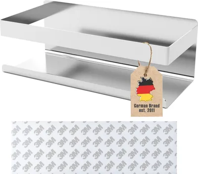 Produktbild von Intirilife selbstklebendes Duschregal in Silber - 23 x 10 x 8 cm - Duschablage ohne Bohren, Shampoohalterung Duschkorb Wandmontage Badezubehörkorb - rostfrei, Edelstahl Regal für Bad und Küche