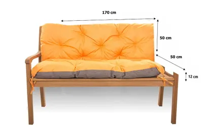 Produktbild von Gartenbankkissen 170×50×50 cm Orange Bankkissen Bankauflage für 2–3 Personen Gartenbank, Terrasse & Outdoor-Lounge