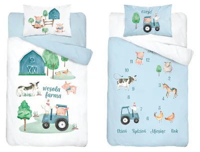 Produktbild von Babybettwäsche 100x135 Traktor Bauernhof BAUMWOLLE