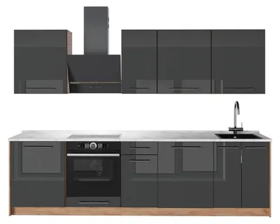 Obrázok produktu pre Kuchynka Vicco Fame-Line Antracit vysoký lesk/Dub Goldkraft 280 cm, AP Marble, Model 64190