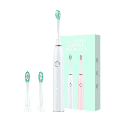 Produktbild von Elektrische Zahnbürste,IPX7 Schallzahnbürste mit 2 Bürstenköpfe,3 Stunden Schnellladung Electric Toothbrush,Timer, Weiß
