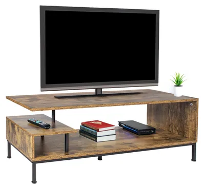TV-Lowboard offen bis 55 Zoll, braun/schwarz, 106x40x39,5 cm