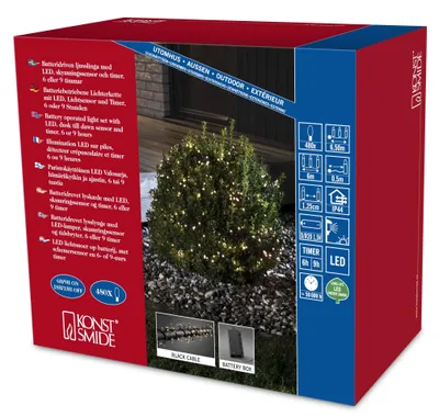 LED-Lichterkette Cluster, 480 warmweiße Dioden, IP44, schwarz